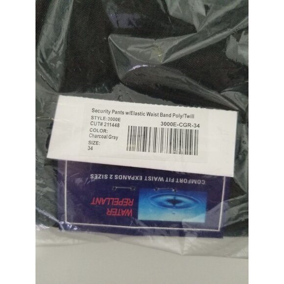 National Patrol Security Pants Elastic Waist Band In Charcoal - Size 34 - Picture 6 of 7